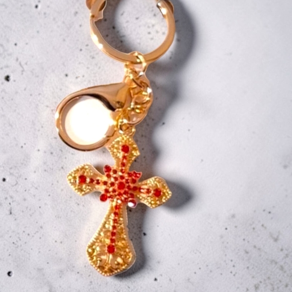 Accessories - ❗️5/$25❗️Gold and Red Cross Bag Charm/ Keychain